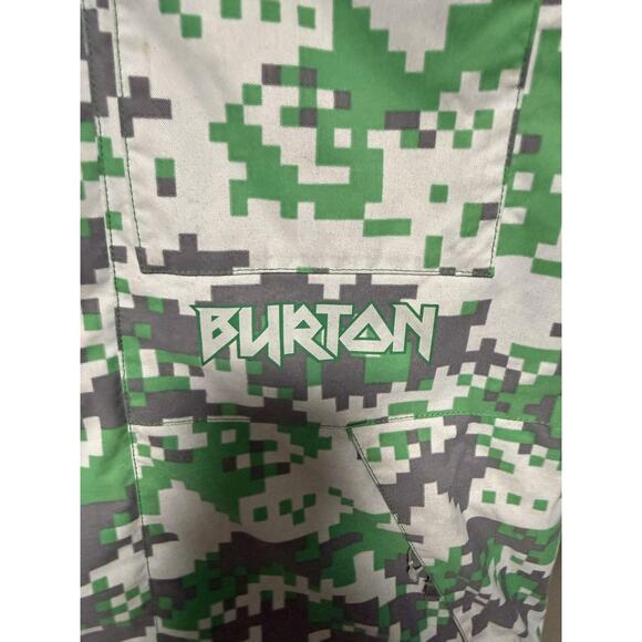 Burton Jacket Boys Large Green Gray Digital Camo Modem Hooded Snowboard Ski - Picture 4 of 16